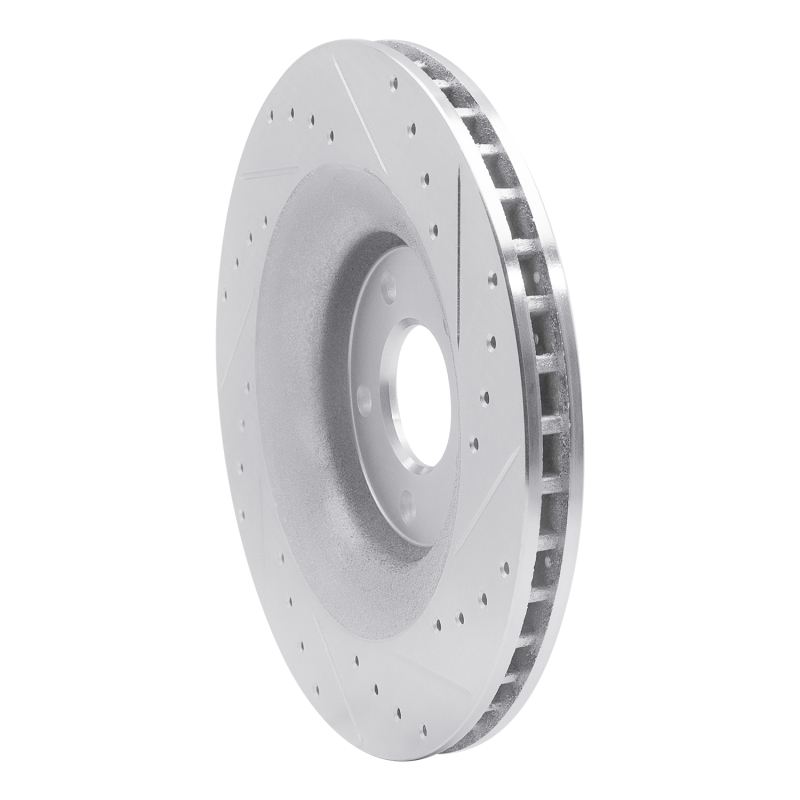 Chrysler 200 Brake Rotor (1) - Front Left - R1 Concepts - Drilled & Slotted - Silver - `08-`14